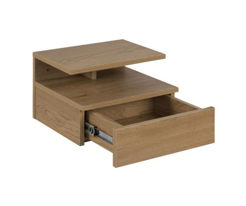 Öökapp ASHLAN 35x32xH22,5cm, riiuli ja sahtliga, seinakinnitusega, materjal: MDF, värvus: tamm