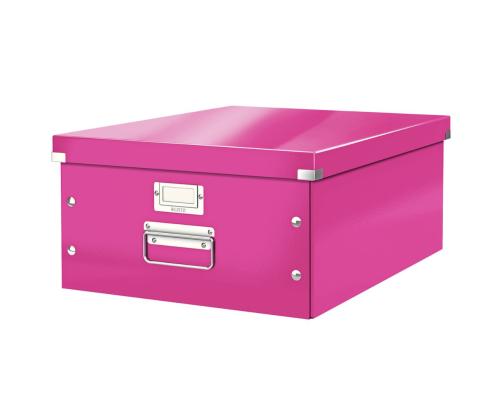 Pappkast kaanega Leitz Click & Store (L) 369x200x482mm roosa