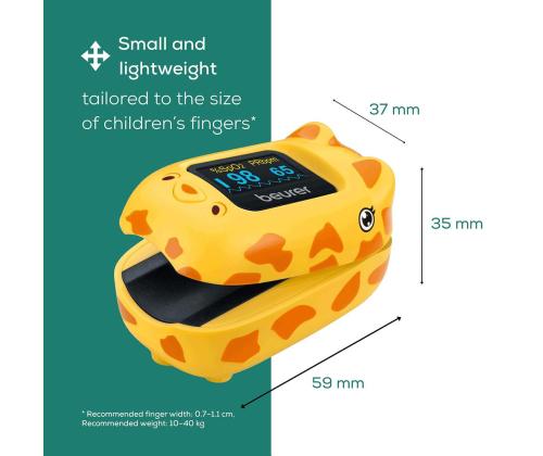Beurer PO13 Kids, kollane - Pulssoksümeeter lastele