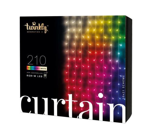 Twinkly Curtain, jõulukardin, 210 LED, IP44, must - Nutikad jõulutuled