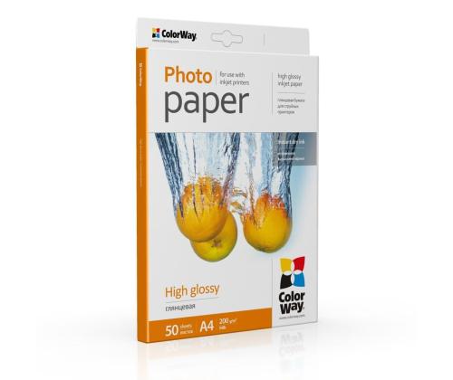 ColorWay High Glossy Photo Paper, 50 lehte, A4, 200 g/m² - Fotopaber