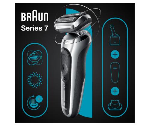 Braun Series 7 360° Flex, AutoSense, Wet & Dry, must/hõbedane - Pardel