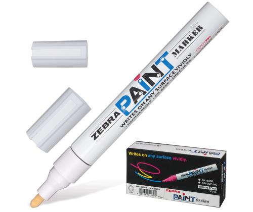 Värvimarker ZEBRA Paint (metall, klaas, plastik) 3mm valge