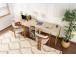 Twin Study Desk - Travertine, Gold