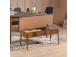 Vina Bench Dark Blue, Walnut