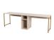 Twin Study Desk - Travertine, Gold