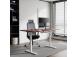 Adjustable Height Table Up Up Bjorn White, Table top L Dark Walnut
