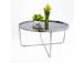 Diivanilaud ASTOR D80xH40cm, hall, klaas, terasjalad