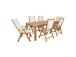 Söögilauakomplekt BALI laud 220x100xH75cm, 6 tooli 60x70xH110cm, tiikpuit
