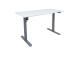 Töölaud ERGO LIGHT 1-mootoriga 120x60cm, hõbehall/valge